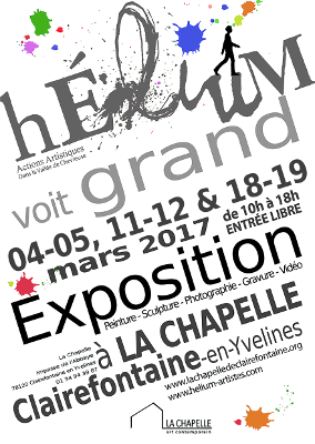 Affiche de l'exposition Hélium voit grand à La Chapelle à Clairefontaine en Yvelines